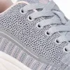Grey mesh cushioning sports shoes, unisex daily commuting walking shoes Application Scenario